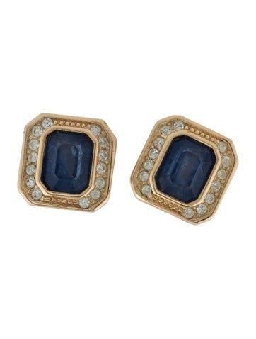 Christian Dior Clip-On Vintage Crystal Earrings