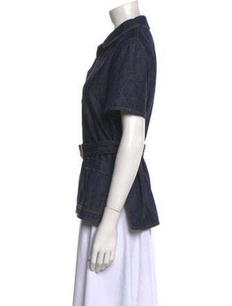 Christian Dior Short Sleeve Button-Up Top