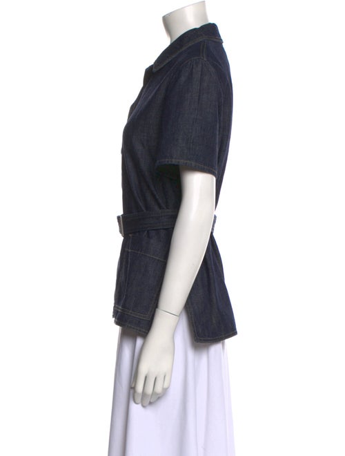 Christian Dior Short Sleeve Button-Up Top