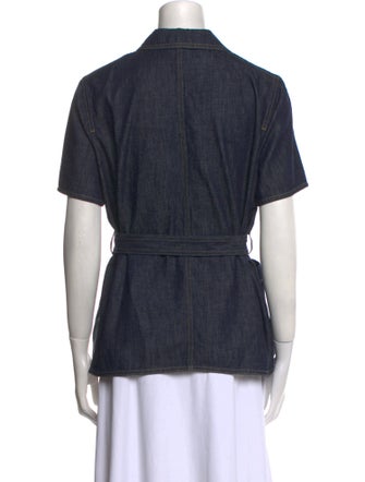 Christian Dior Short Sleeve Button-Up Top