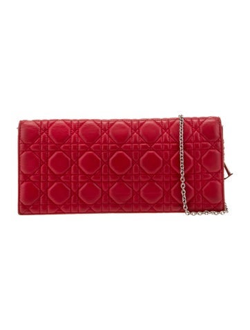 Christian Dior Clutches Cannage Lady Wallet On chain