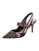Christian Dior Canvas Printed Slingback Pumps