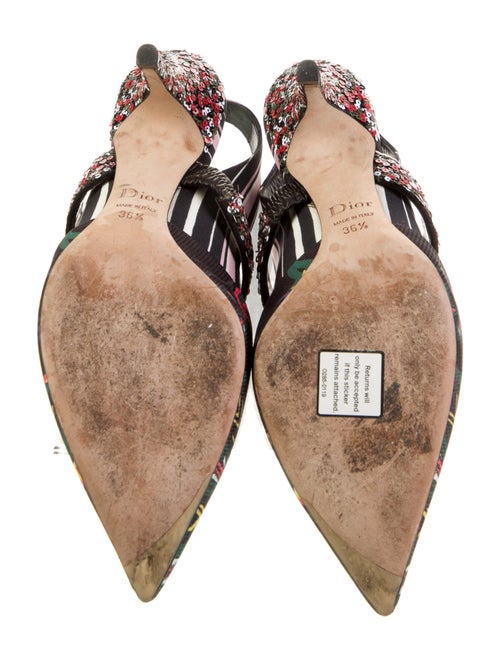 Christian Dior Canvas Printed Slingback Pumps