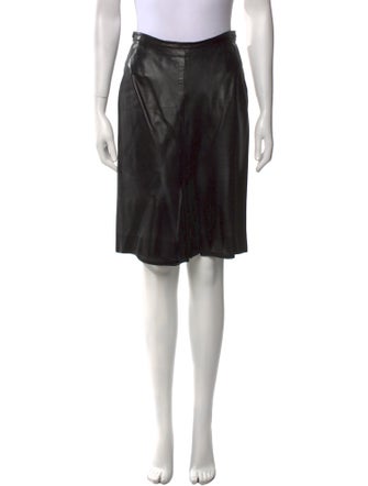 Christian Dior Leather Knee-Length Skirt