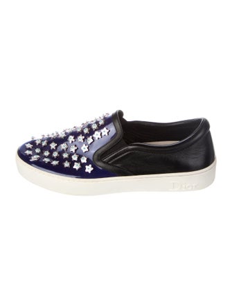 Christian Dior Patent Leather Sequin Embellishments Sneakers