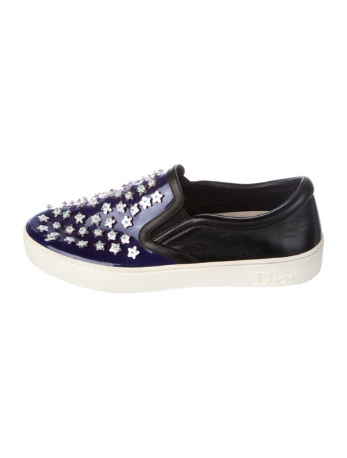 Christian Dior Patent Leather Sequin Embellishments Sneakers