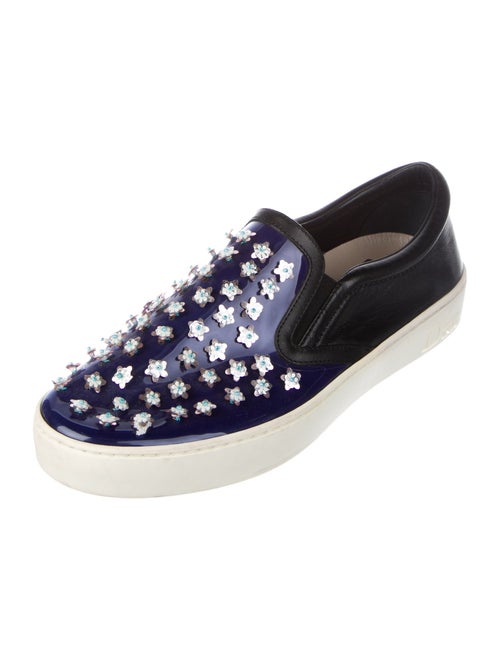 Christian Dior Patent Leather Sequin Embellishments Sneakers