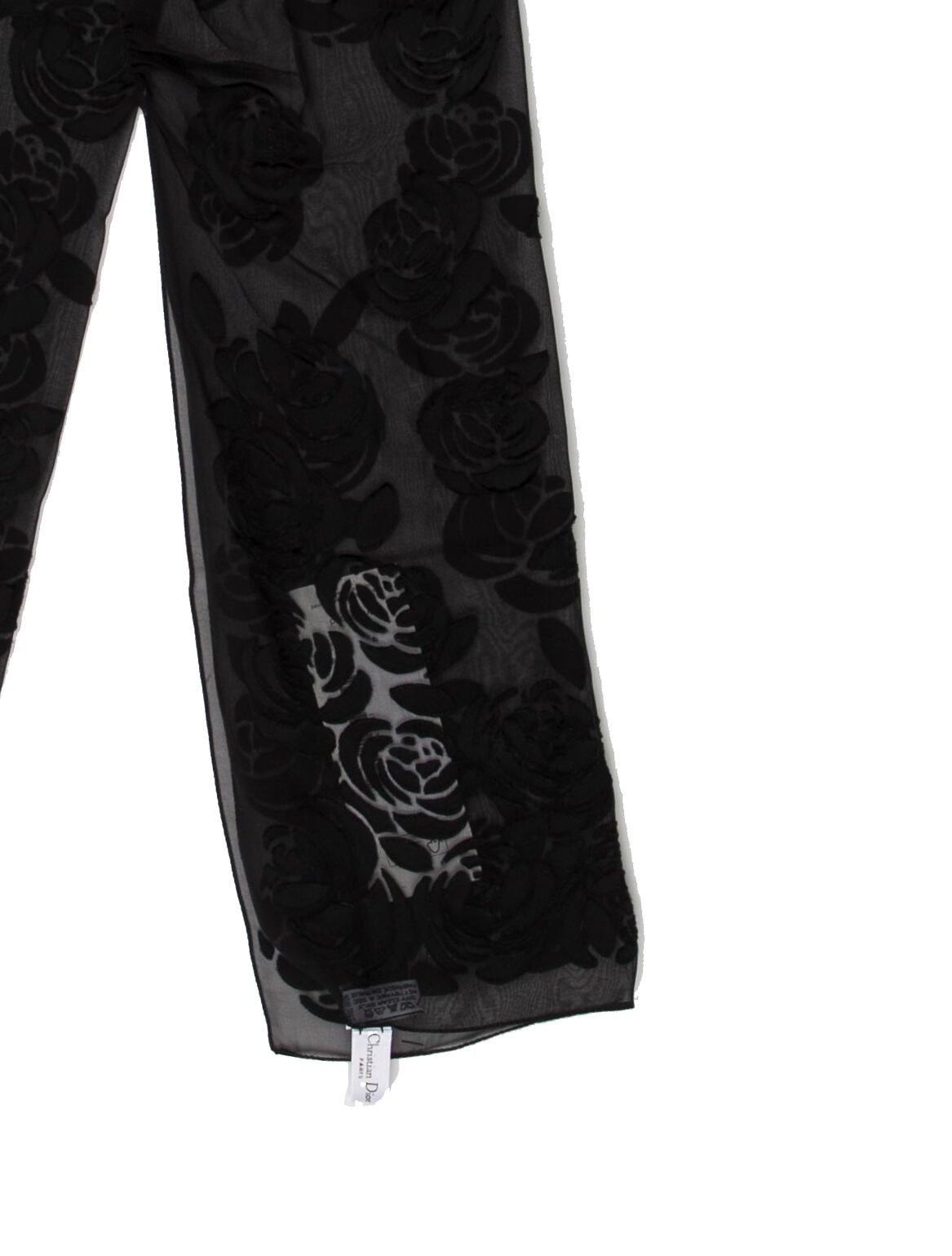 Christian Dior Silk Floral Print Scarf