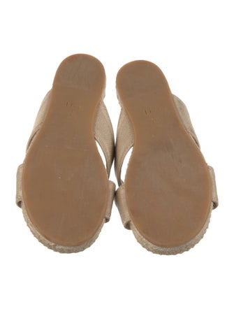 Christian Dior Canvas Embroidered Accent Slides