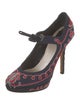 Christian Dior Printed Embroidered Accent Pumps