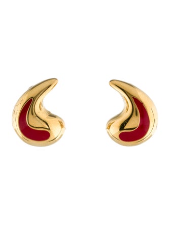 Christian Dior Vintage Enamel Clip-On Earrings