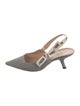 Christian Dior Sylvie Web Accent Bow Accents Slingback Pumps