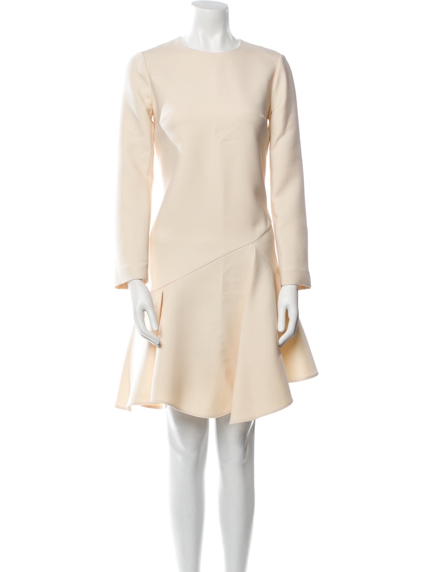 Valentino Virgin Wool Mini Dress - Neutrals Dresses