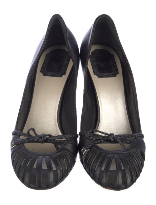 Christian Dior Leather Bow Accents Pumps
