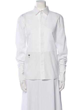 Christian Dior Long Sleeve Button-Up Top