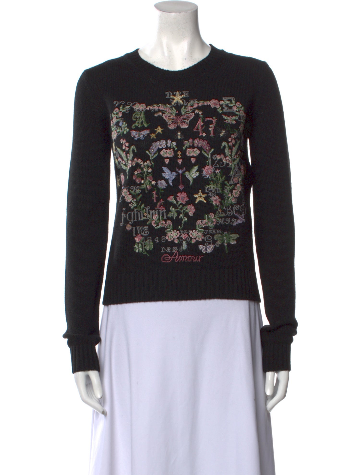 Christian Dior Cashmere Graphic Print Sweater