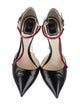 Christian Dior Leather Crystal Embellishments T-Strap Pumps