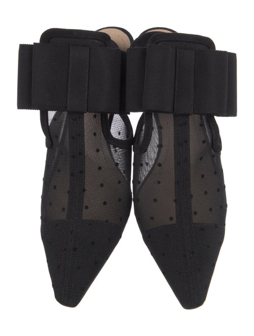 Christian Dior Mesh Bow Accents T-Strap Pumps