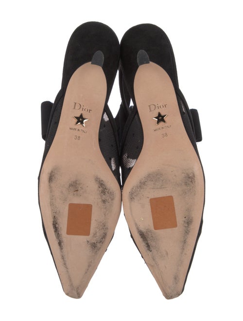 Christian Dior Mesh Bow Accents T-Strap Pumps