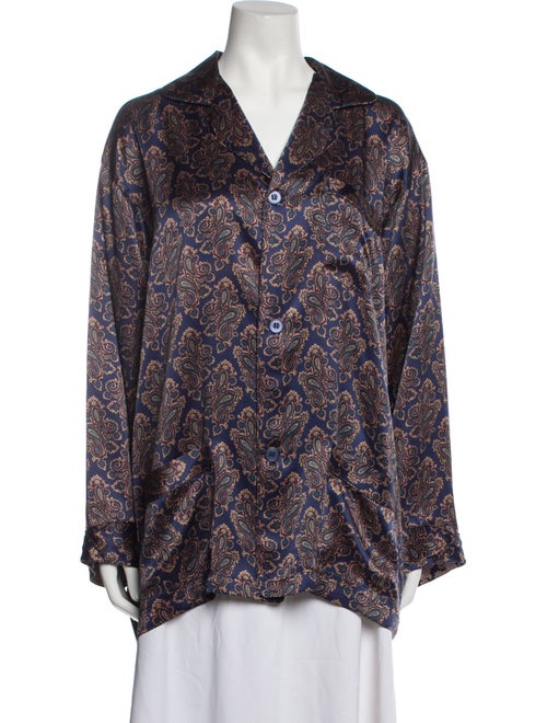 Christian Dior Silk Paisley Print Pajamas
