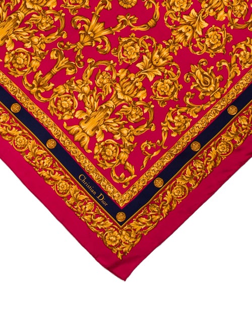 Christian Dior Silk Floral Print Scarf