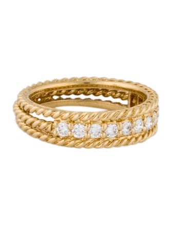 Christian Dior 18K Diamond Twist Band Ring