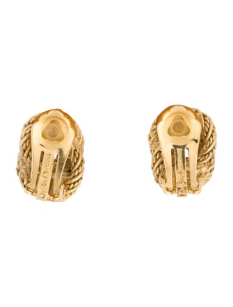 Christian Dior Vintage Rope Knot Clip-On Earrings