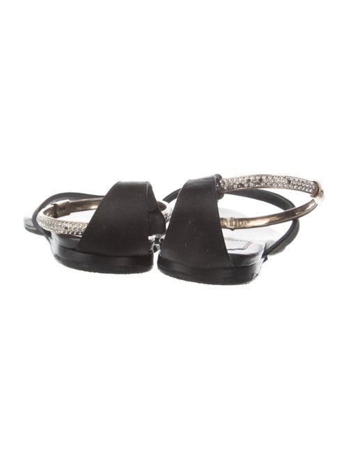 Christian Dior Satin Crystal Embellishments T-Strap Sandals