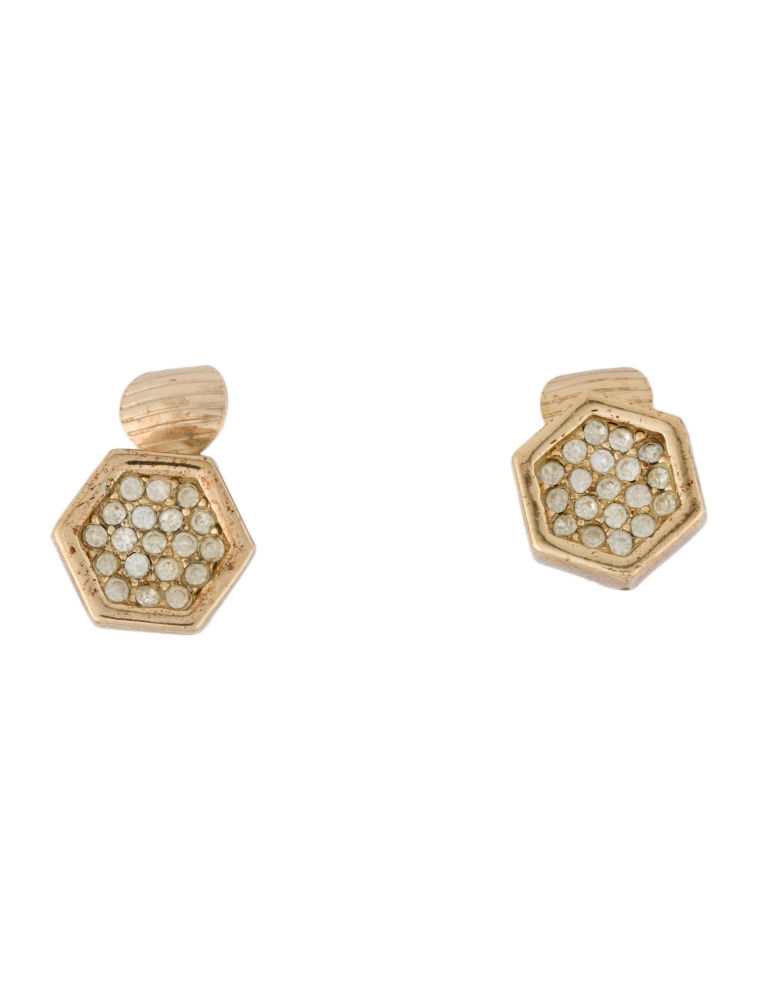 Christian Dior Vintage Crystal Clip-On Earrings