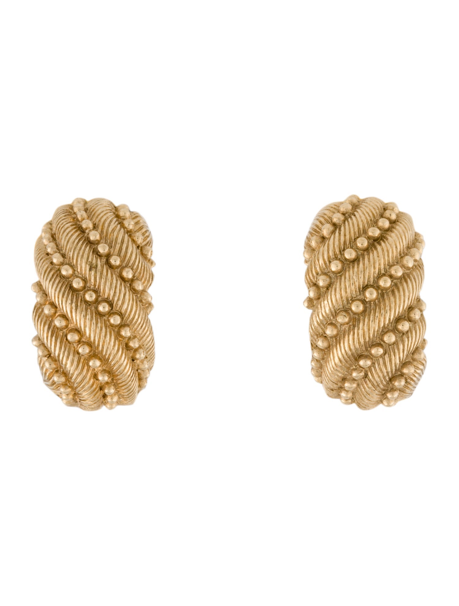 Christian Dior Vintage Textured Clip-On Earrings