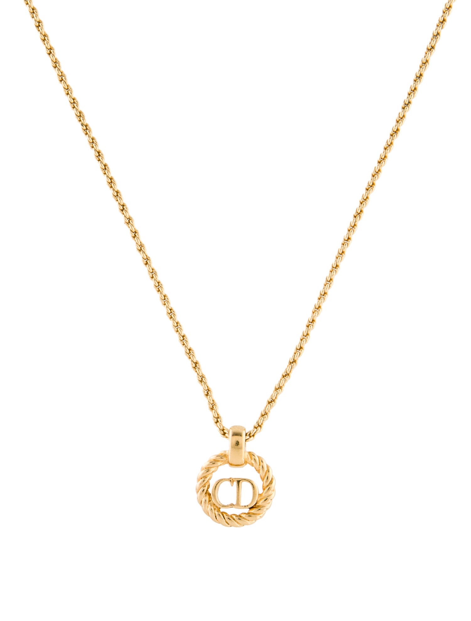 Christian Dior Vintage CD Pendant Necklace