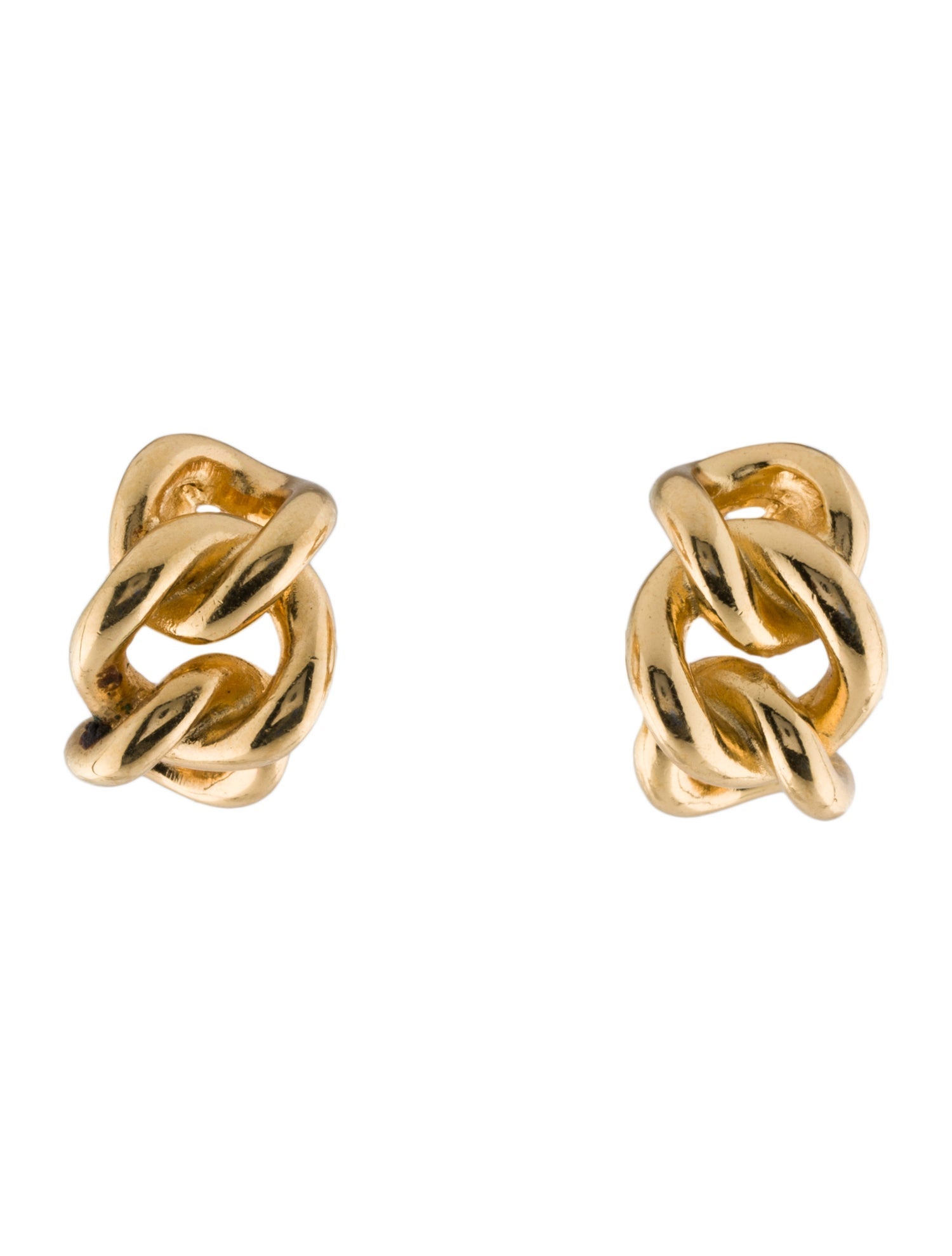 Christian Dior Vintage Chain Link Clip-On Earrings