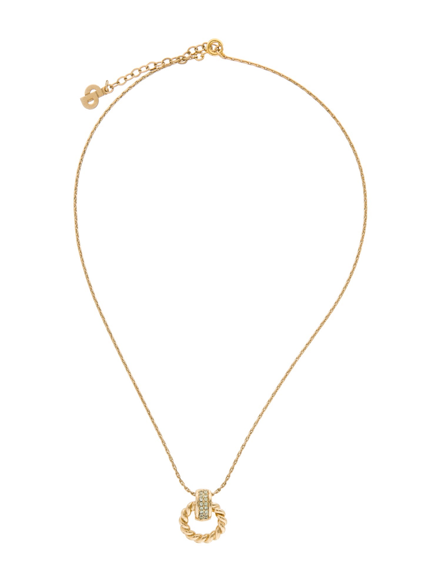 Christian Dior Vintage Crystal Pendant Necklace