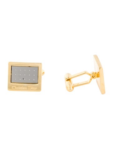 Christian Dior Vintage Two-Tone Logo Cufflinks