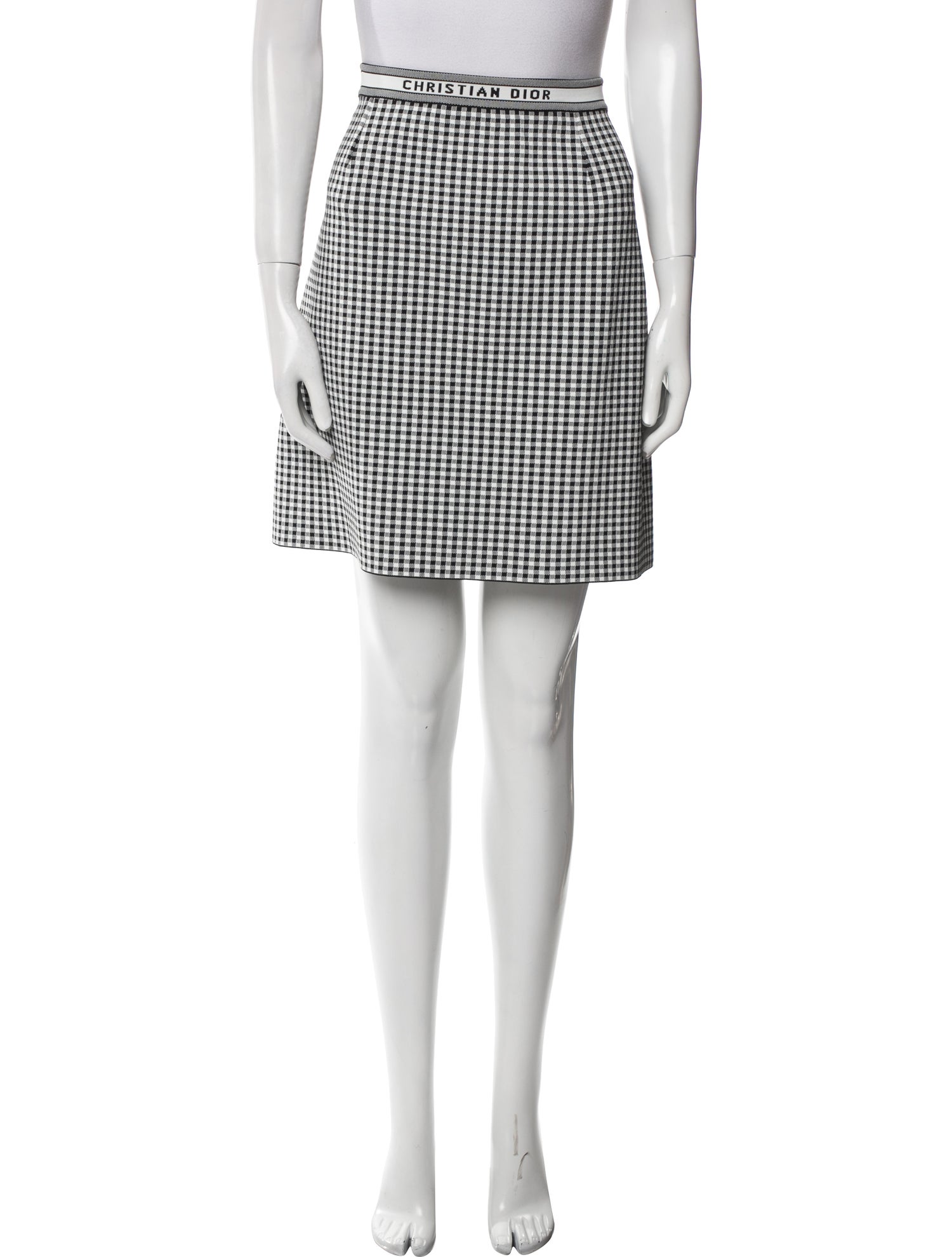 Christian Dior Plaid Print Knee-Length Skirt