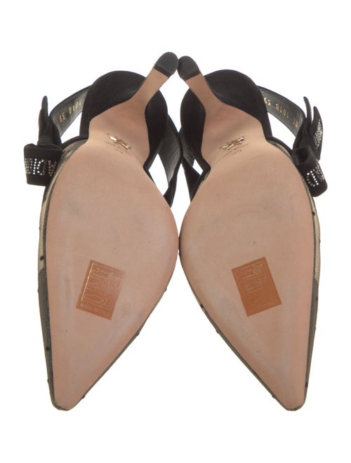 Christian Dior Mesh Bow Accents Slingback Pumps