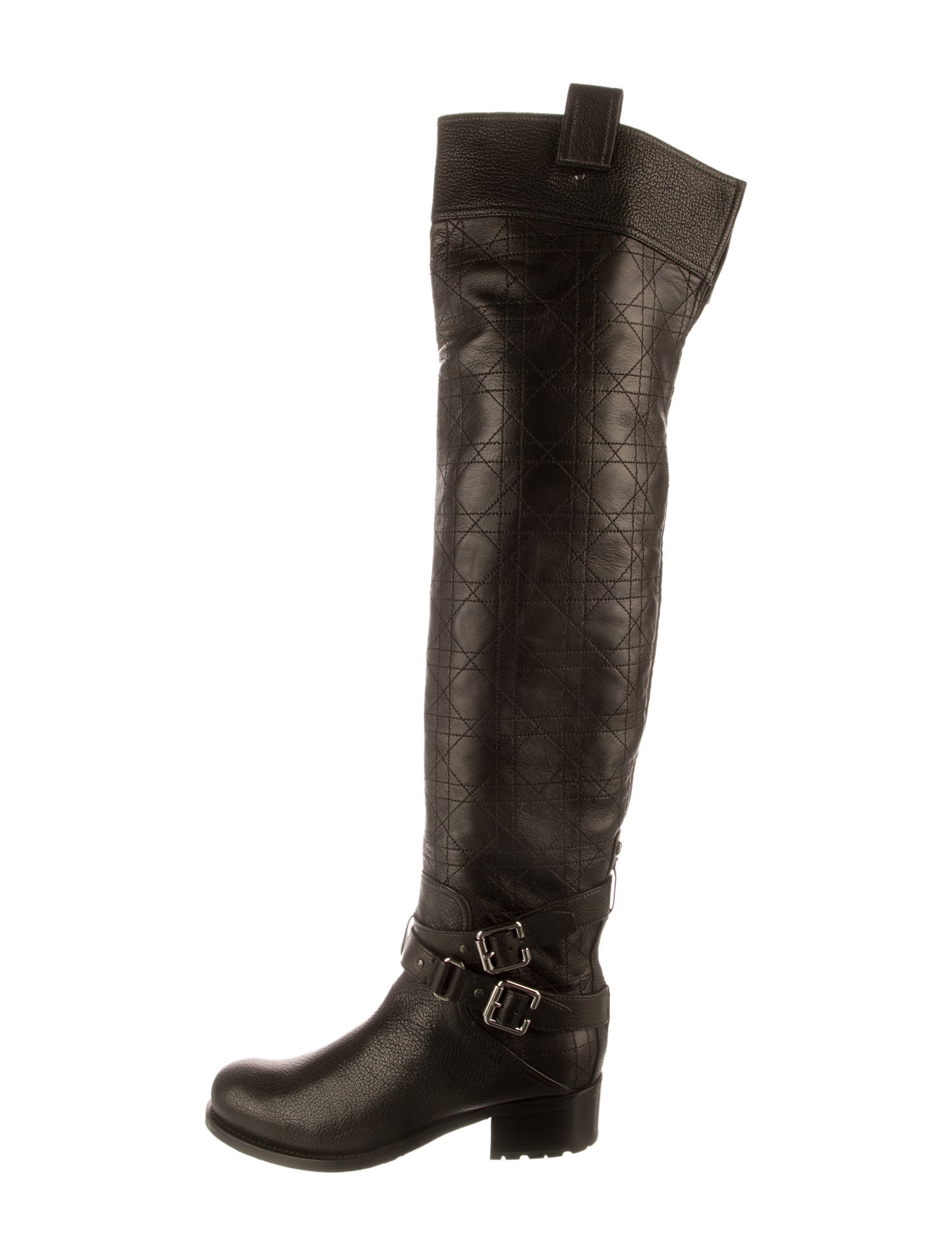 Christian Dior Cannage Pattern Leather Boots