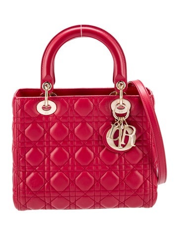 Christian Dior Handle Bags Leather Lady Medium