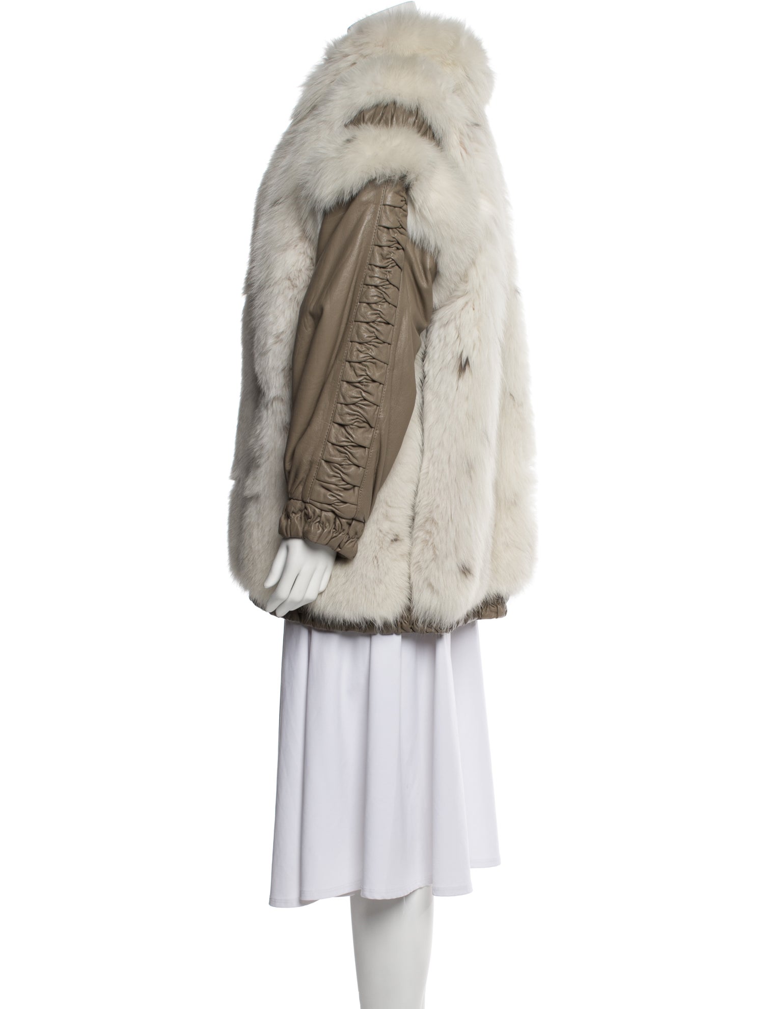 Christian Dior Fox Striped Faux Fur Coat