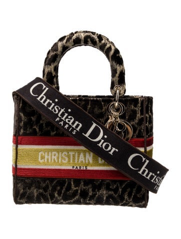 Christian Dior Handle Bags Velvet D-Lite Medium