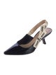 Christian Dior Patent Leather Bow Accents Slingback Pumps
