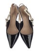 Christian Dior Patent Leather Bow Accents Slingback Pumps
