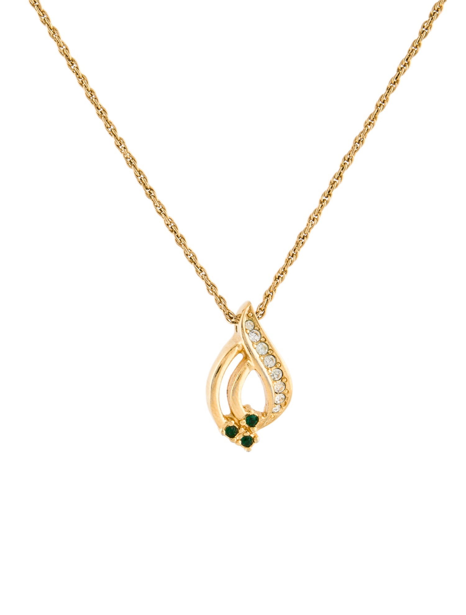 アクセサリー Vintage GIVENCHY G Pendant Necklace 1982 Givenchy 1982, Gold Necklace w/ Red Lucite Pendant 1980s