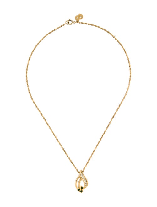 Christian Dior Vintage Crystal Pendant Necklace