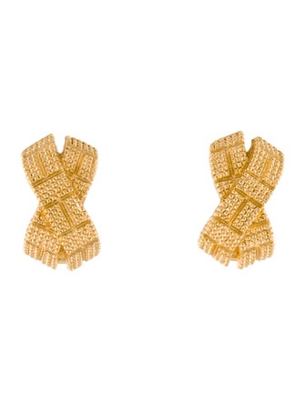 Christian Dior Vintage Textured Clip-On Earrings