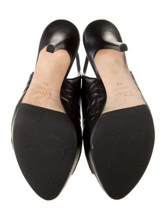Christian Dior Cannage Pattern Leather Slingback Sandals