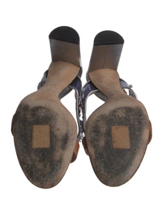 Christian Dior Leather Colorblock Pattern Slingback Sandals