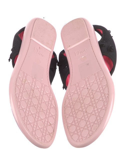 Christian Dior Mesh Sequin Embellishments T-Strap Sandals