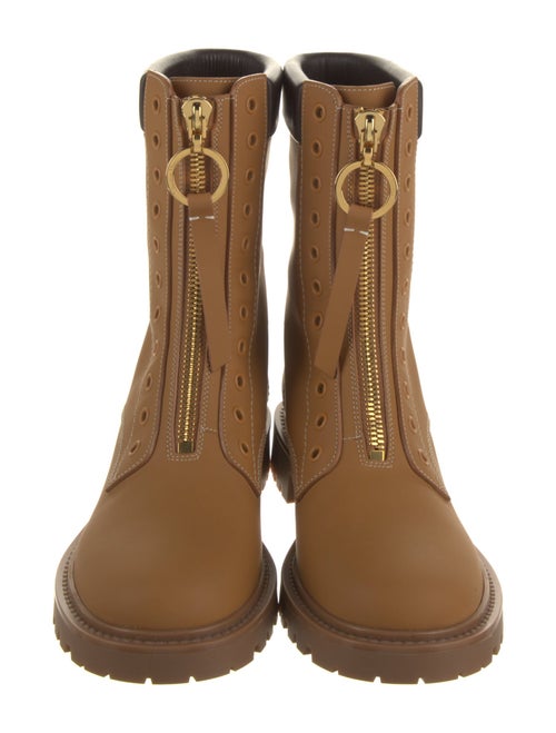 Christian Dior Leather Trim Embellishment Combat Boots