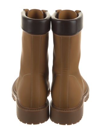 Christian Dior Leather Trim Embellishment Combat Boots